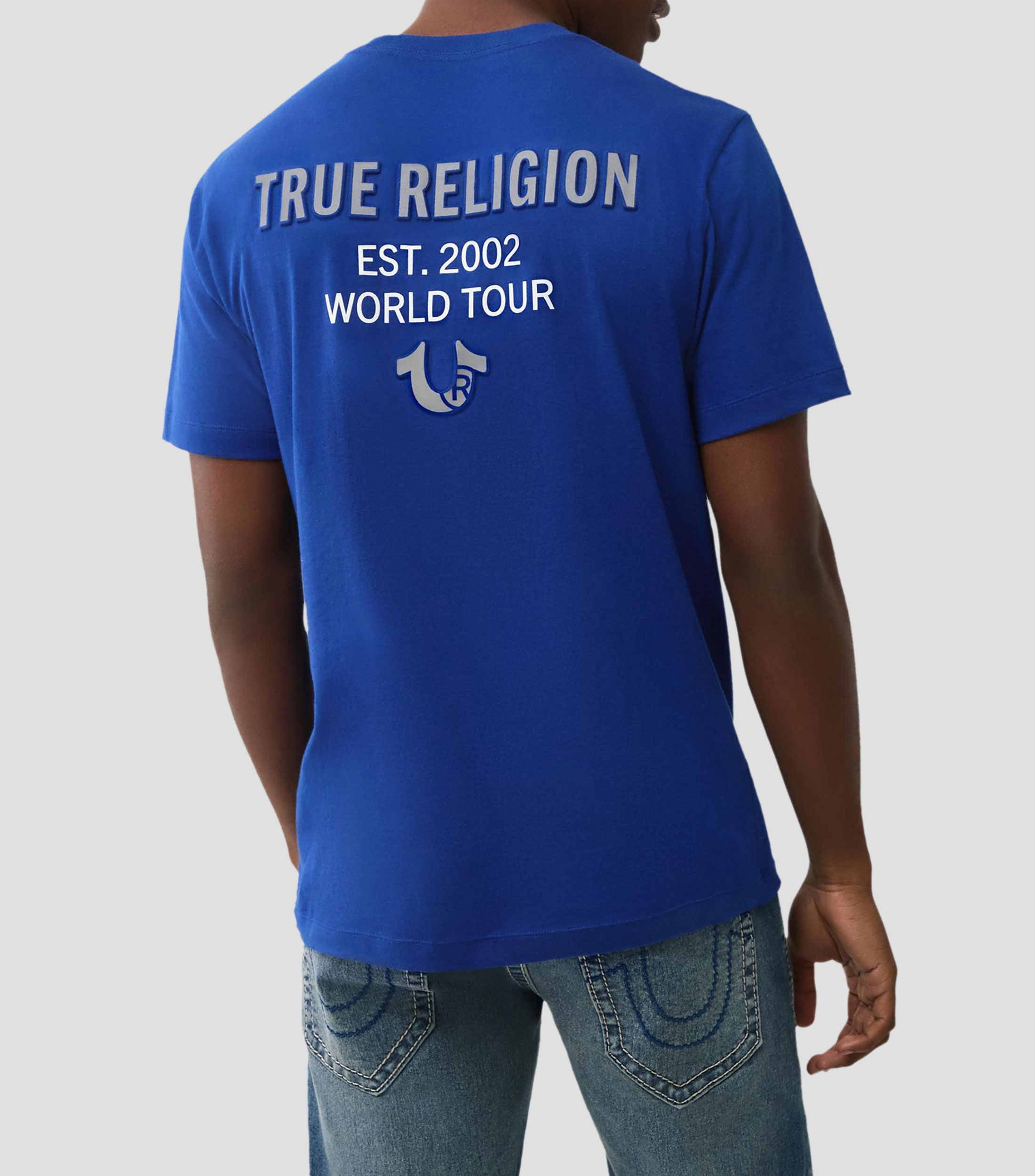 Playera de cuello redondo con manga corta estampada Hombre